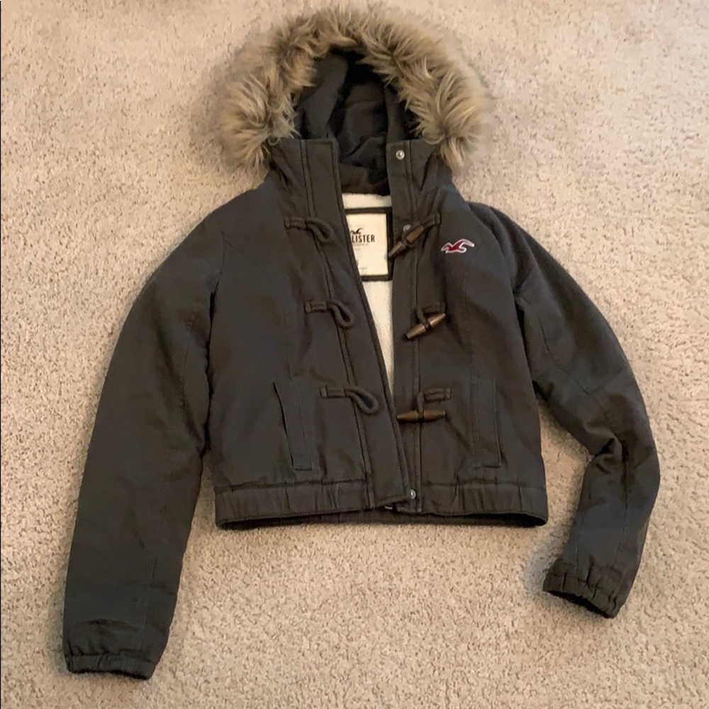 Hollister Fur Hooded Jacket Small